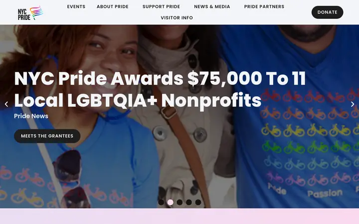 NYC Pride 纽约骄傲节 网站截图